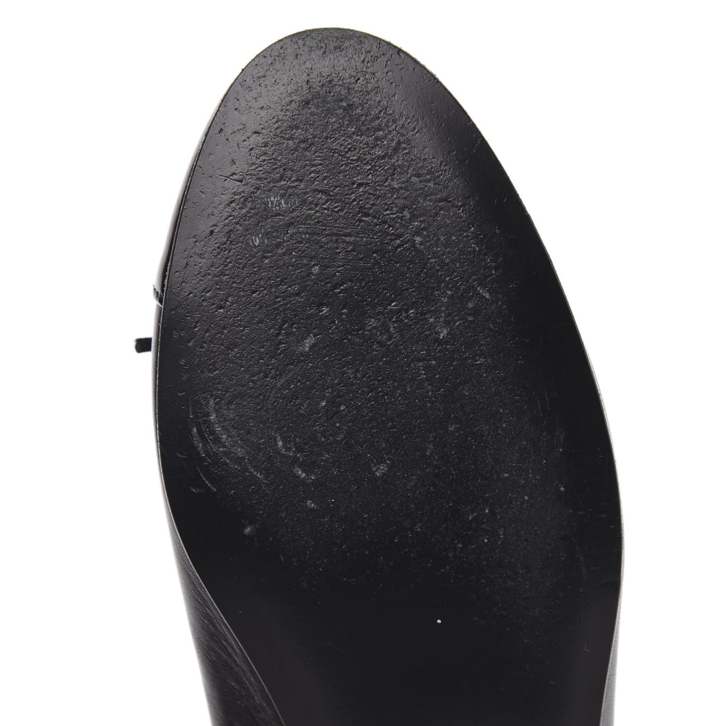 Lambskin Patent Cap Toe Ballerina Flats 36.5 Black