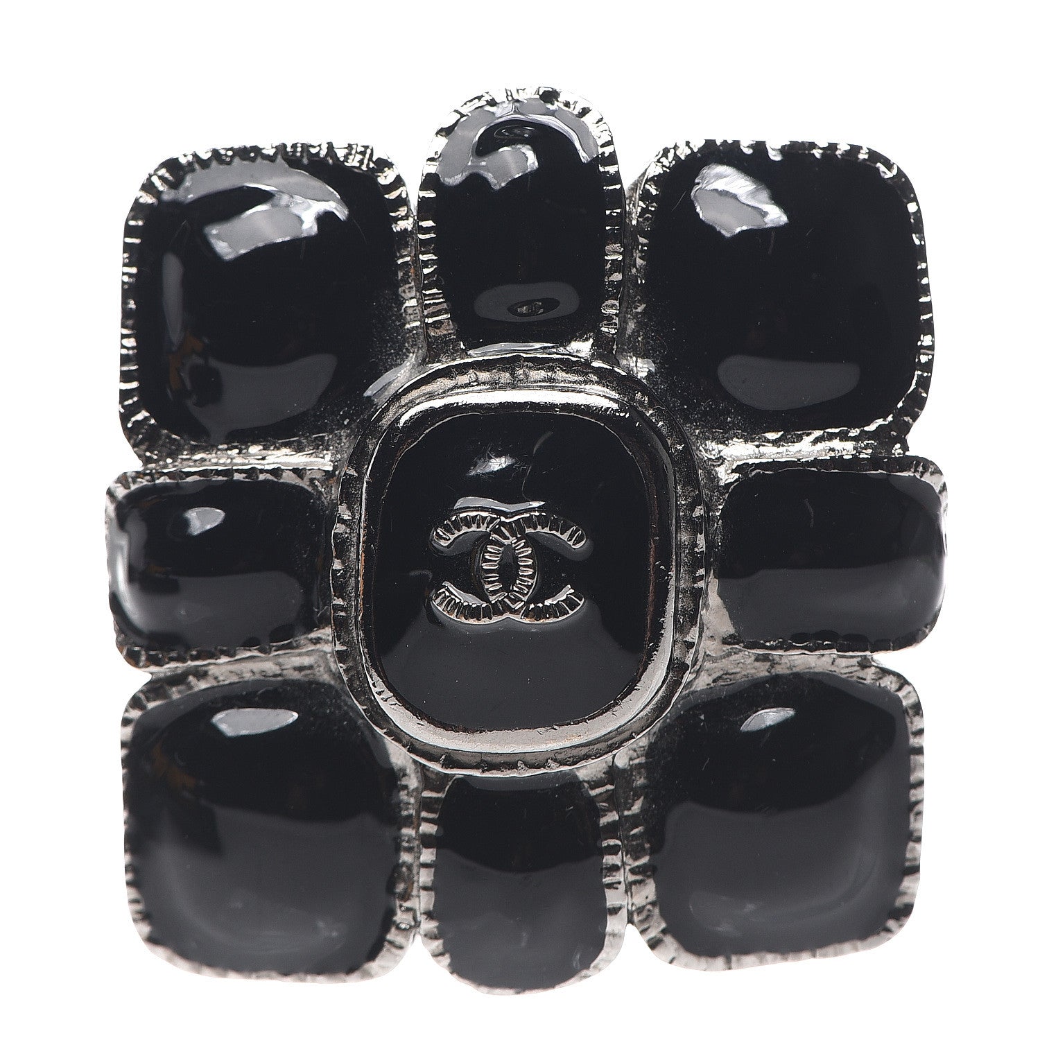 Chanel Gripoixl CC Brooch Black 1 of 3