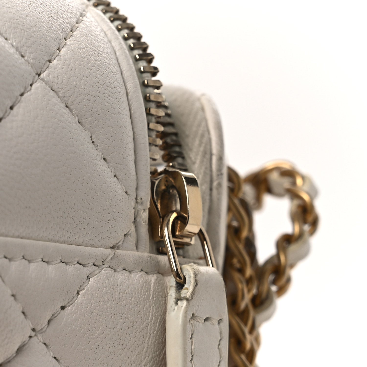 Chanel Lambskin Quilted Mini Vanity Case With Chain White 10 of 12