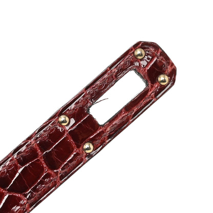 Hermes Shiny Alligator Kelly Longue Wallet Bourgogne 7 of 9
