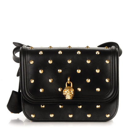 Alexander McQueen Calfskin Small Studded Padlock Flap Cross Body Black 1 of 7