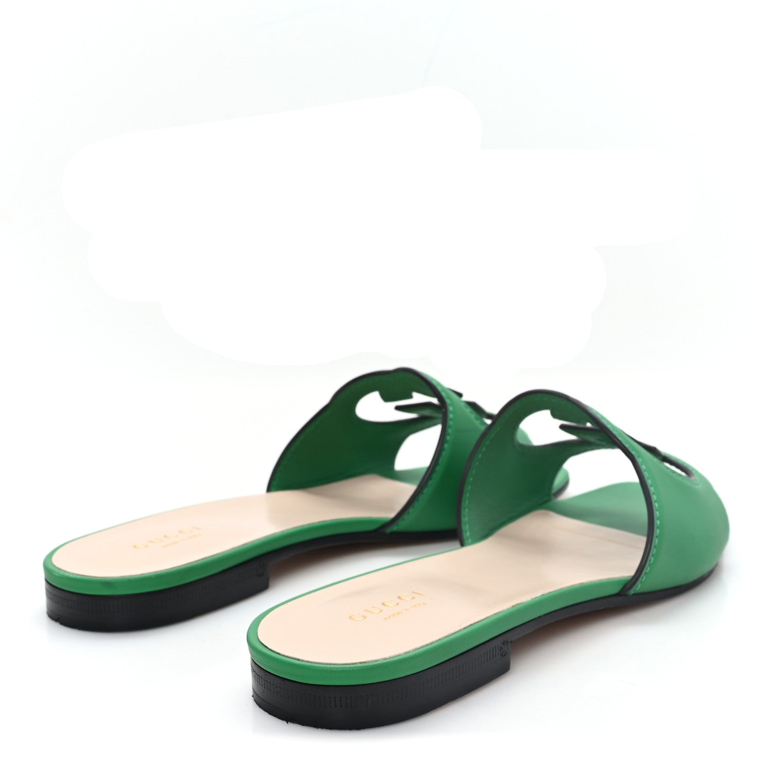 Gucci Cosmos Softy Calfskin Interlocking G Cut Out Slide Sandals 38.5 New Shamarock 5 of 9