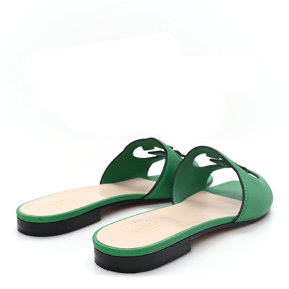 Gucci Cosmos Softy Calfskin Interlocking G Cut Out Slide Sandals 38.5 New Shamarock 5 of 9