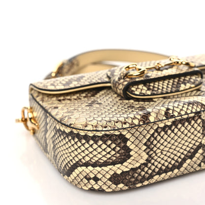 Gucci Snakeskin Web Mini Horsebit 1955 Shoulder Bag New Rock 7 of 9