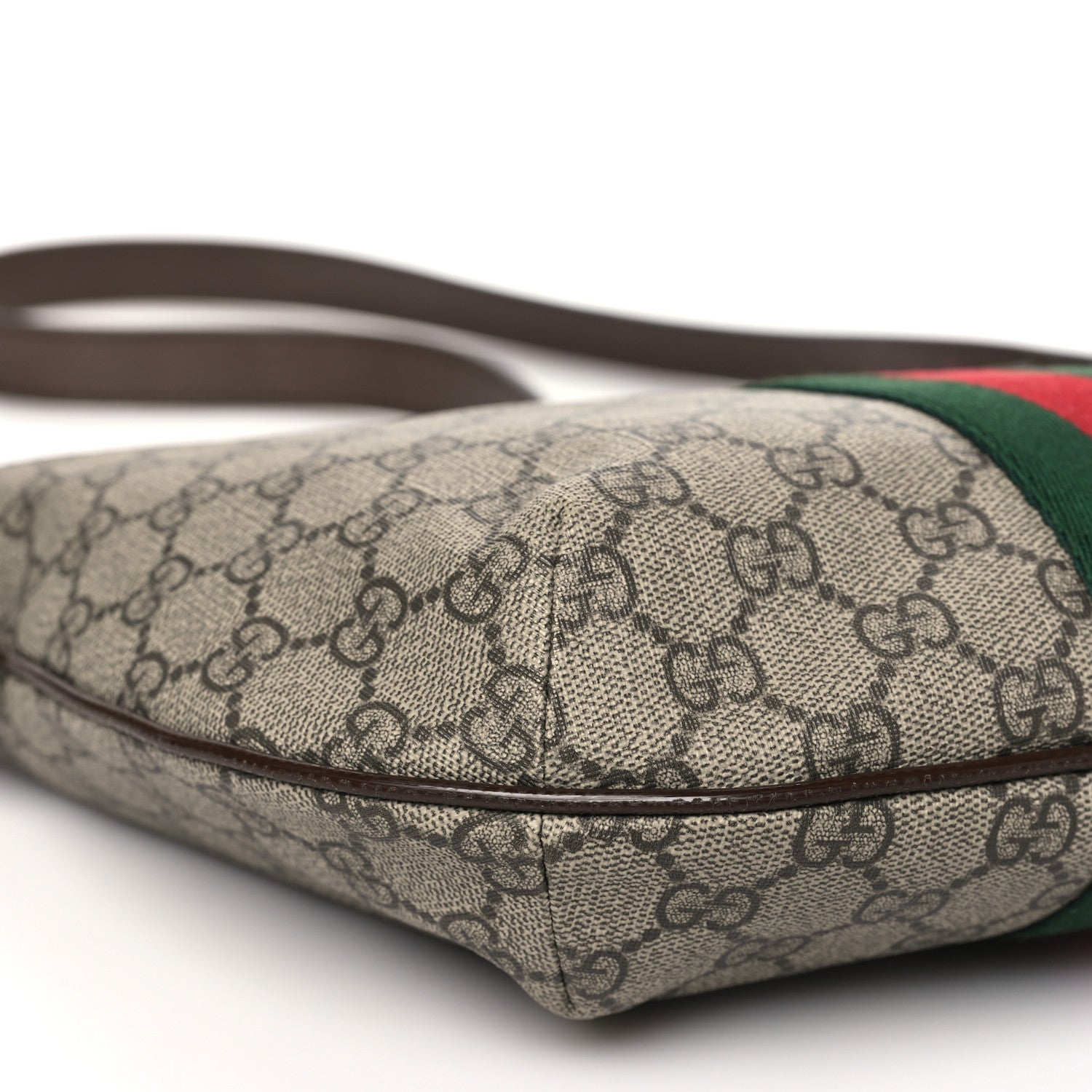 Gucci GG Supreme Monogram Web Small Ophidia Half Moon Hobo Brown 9 of 11