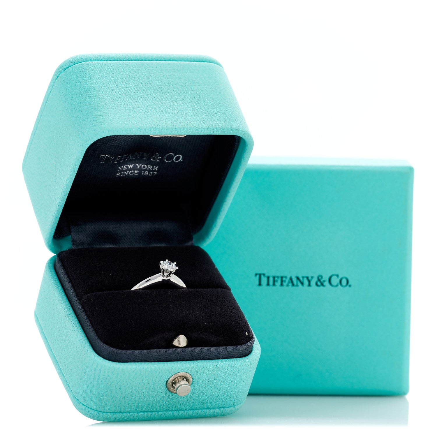 Tiffany Platinum Diamond .22ct Solitaire Engagement Ring 47 4 5 of 6