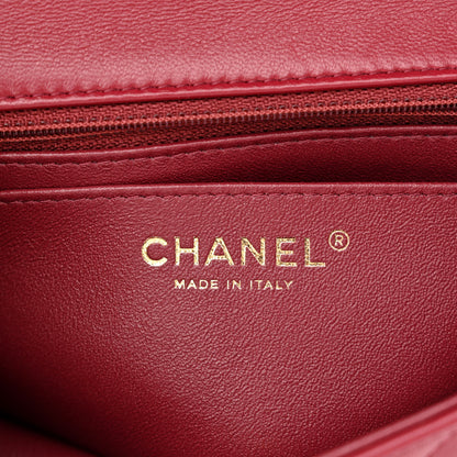 Chanel Lambskin Quilted Mini Rectangular Flap Burgundy 6 of 10