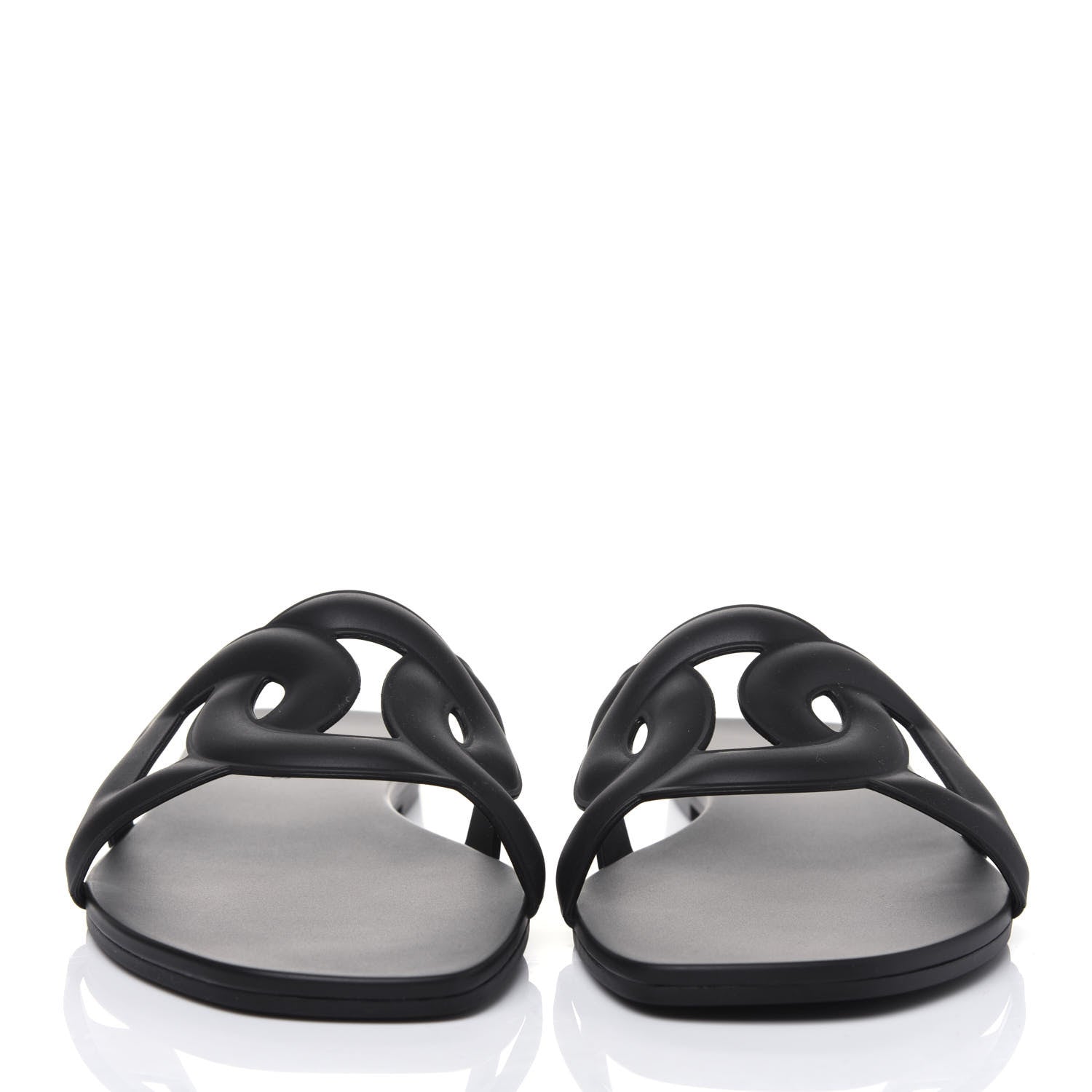 Hermes Rubber Aloha Sandals 37 Black 2 of 8