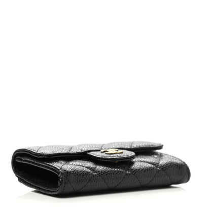 Chanel Caviar Quilted Flap Card Holder Wallet Black 4 of 9