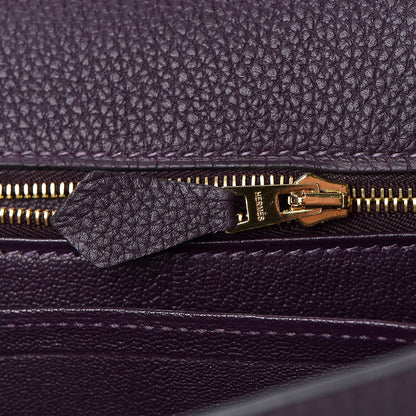 Hermes Togo Kelly Retourne 25 Raisin 30 of 38