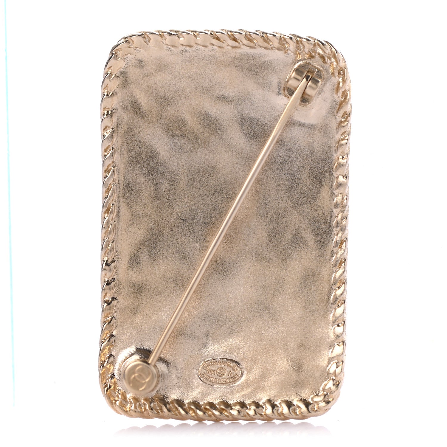 Chanel Crystal CC Crown Brooch Gold 3 of 4