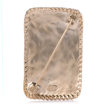 Chanel Crystal CC Crown Brooch Gold 3 of 4