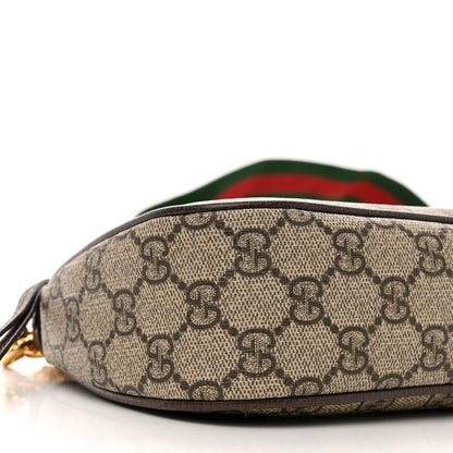 Gucci GG Supreme Monogram Textured Dollar Calfskin Web Small Ophidia GG Handbag Beige Ebony New Acero 8 of 11
