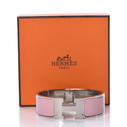 Hermes Enamel Wide Clic Clac H Bracelet GM Rose Nacarat 5 of 5