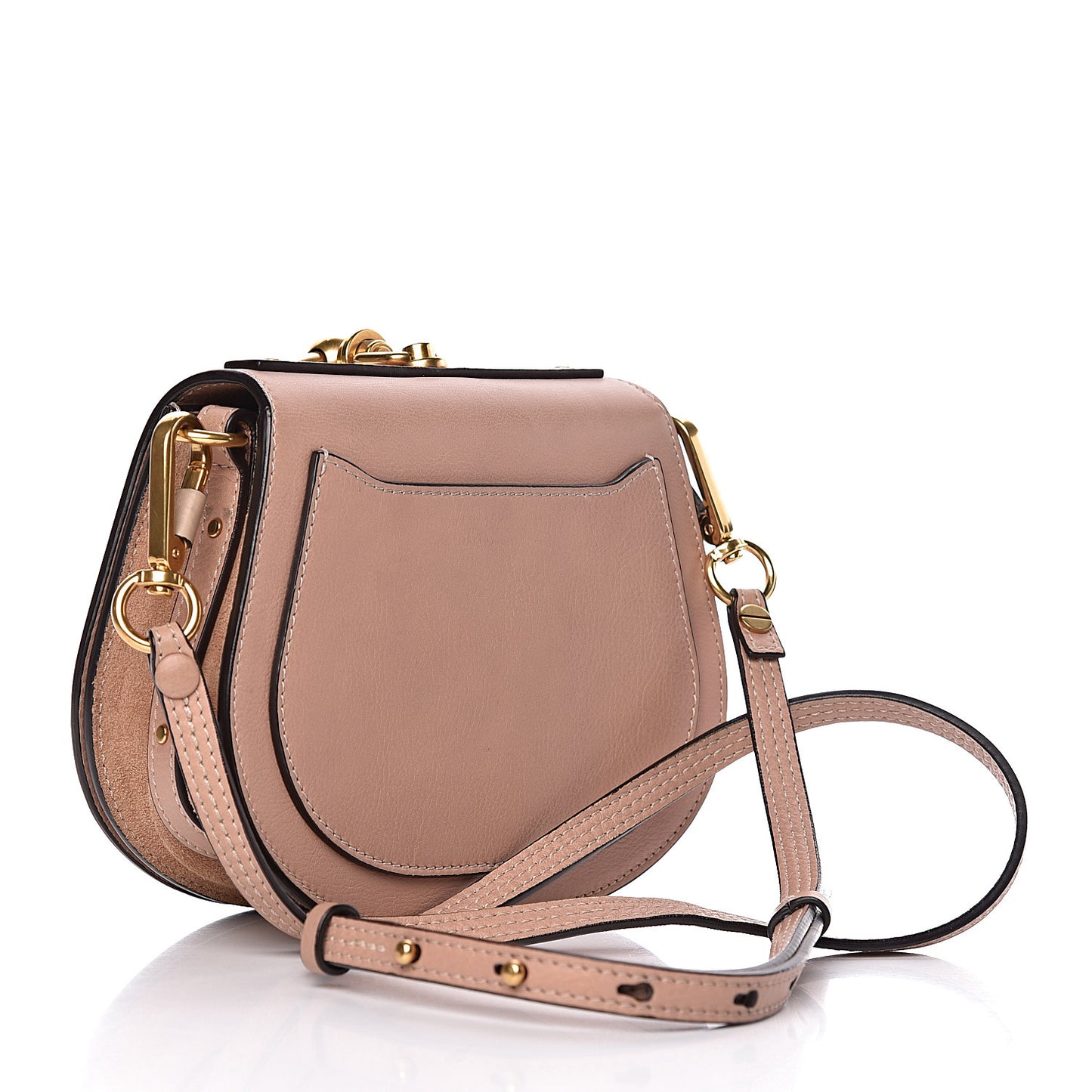 Calfskin Suede Small Nile Bracelet Bag Biscotti Beige