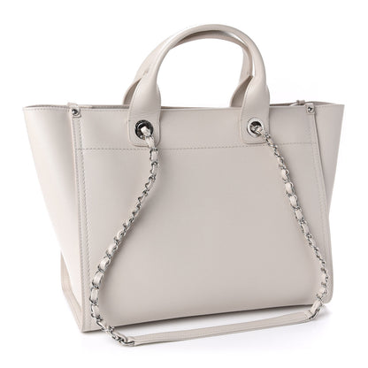 Chanel Caviar Small Studded Deauville Tote Ivory 4 of 12