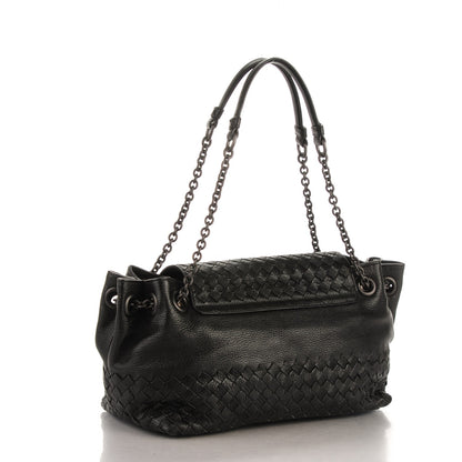 Bottega Veneta Madras Goatskin Intrecciato Small Shoulder Nero Black 3 of 8