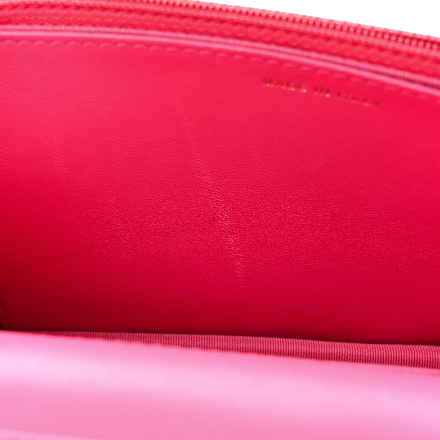 Lambskin Quilted Wallet On Chain WOC Dark Pink