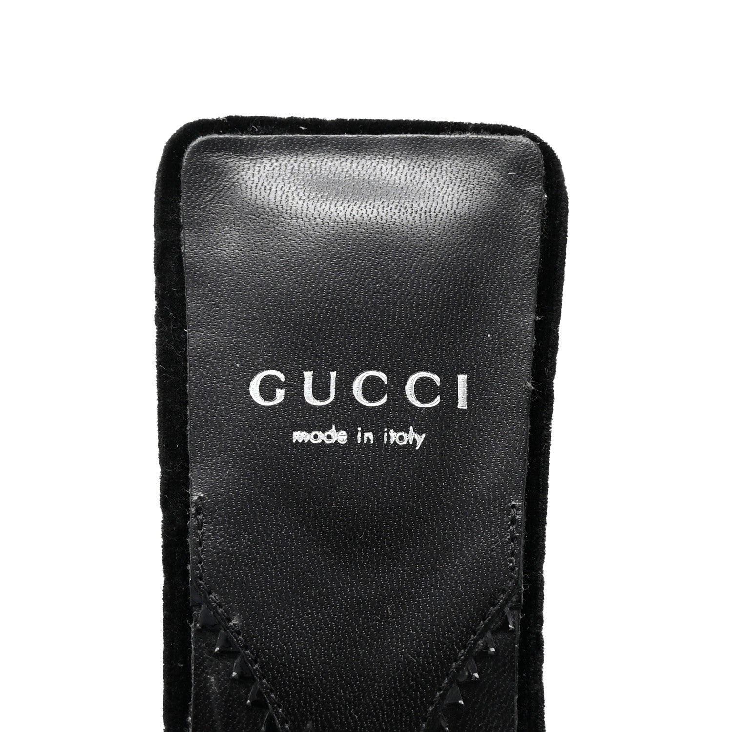 Gucci New Velvet Ashmir Regent Calfskin GG Monogram Square Toe Bow 45mm Slide Sandals 39.5 Black 8 of 10