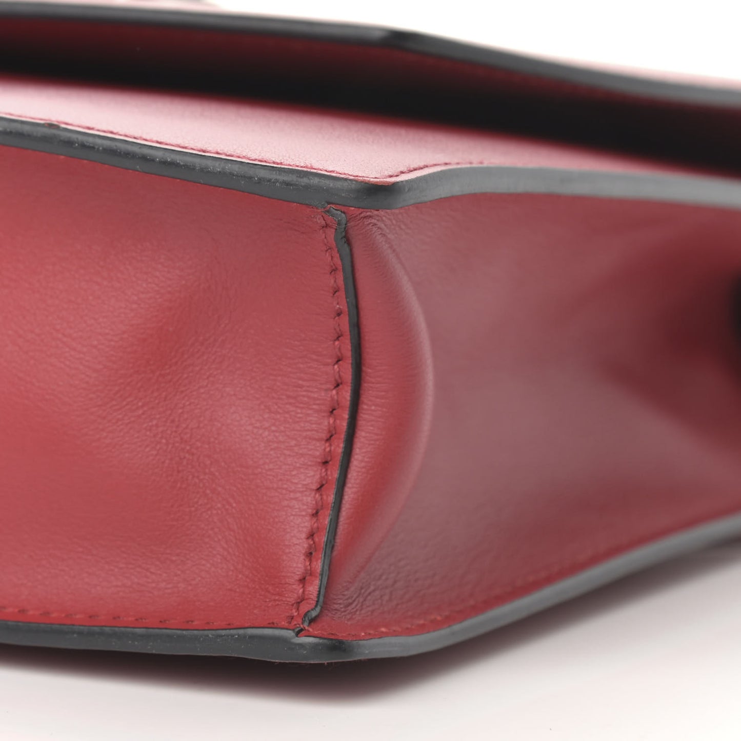 Saffiano City Calfskin Studded Large Elektra Shoulder Bag Fuoco Black