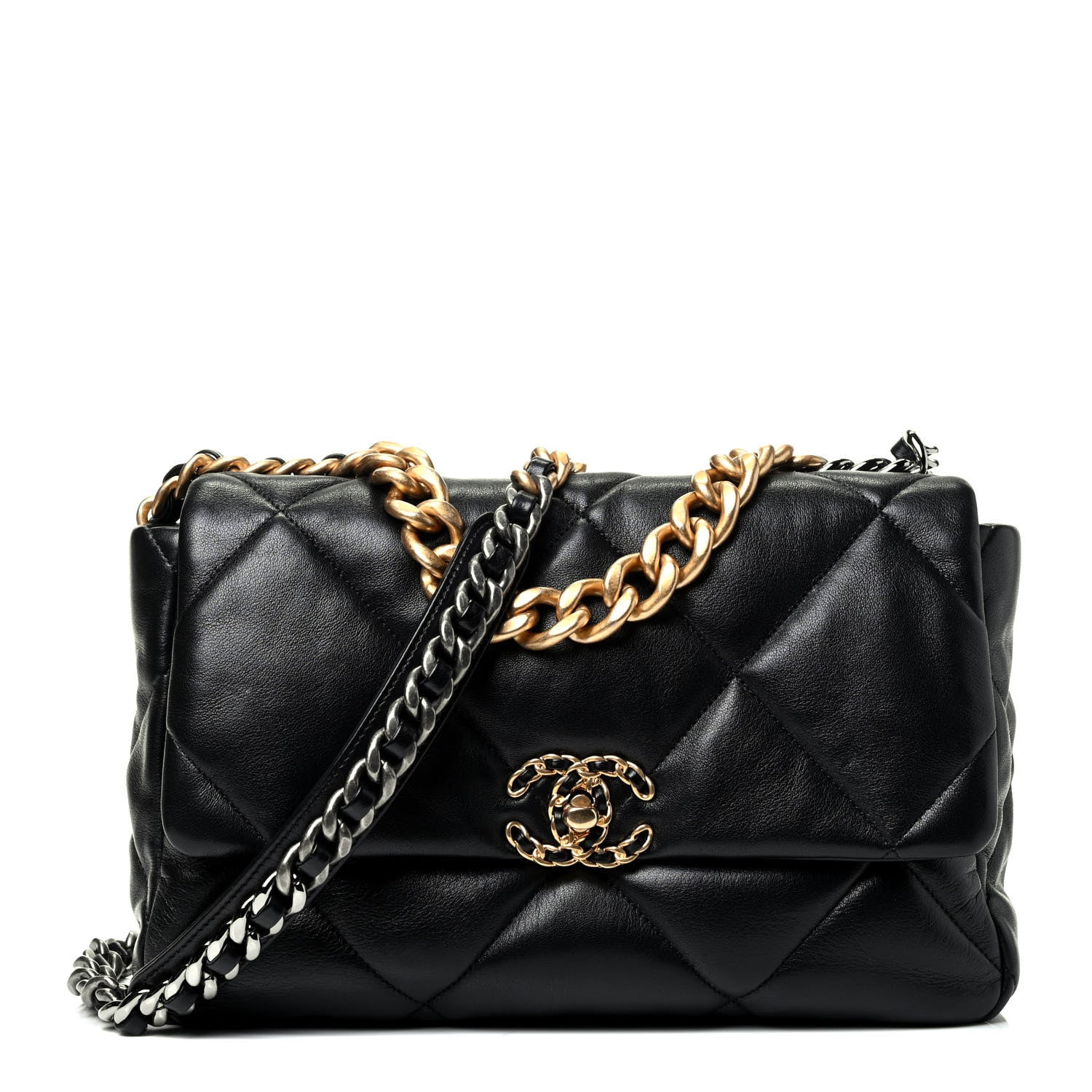 Chanel Lambskin Quilted Large Chanel 19 Flap Black 1 of 5