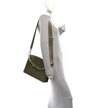 Louis Vuitton Lambskin Embossed Monogram Coussin MM Khaki 2 of 12