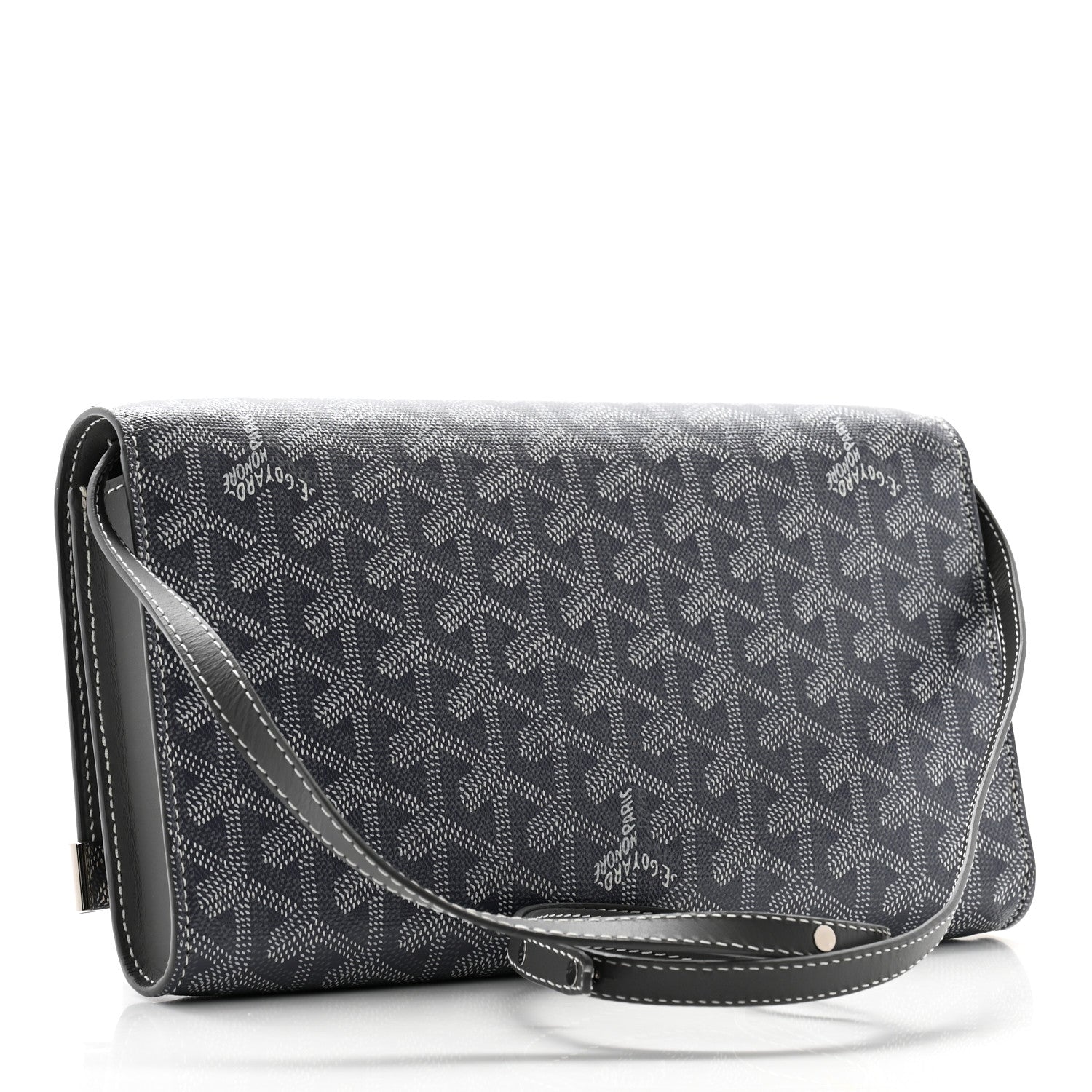 Goyard Goyardine Monte Carlo Bois Clutch With Strap Gray 3 of 9