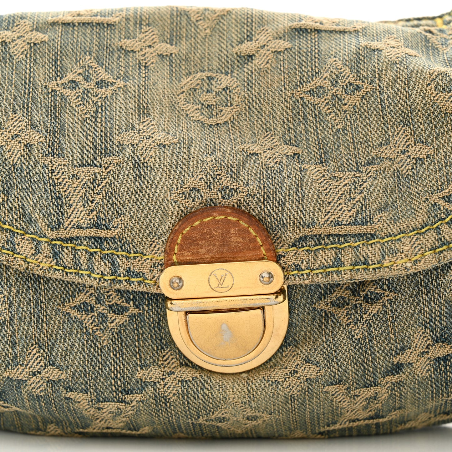 Monogram Denim Mini Pleaty Blue