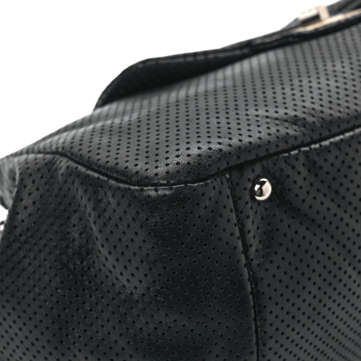 Chanel Calfskin Perforated Large Drill Accordion Flap Black 10 of 12