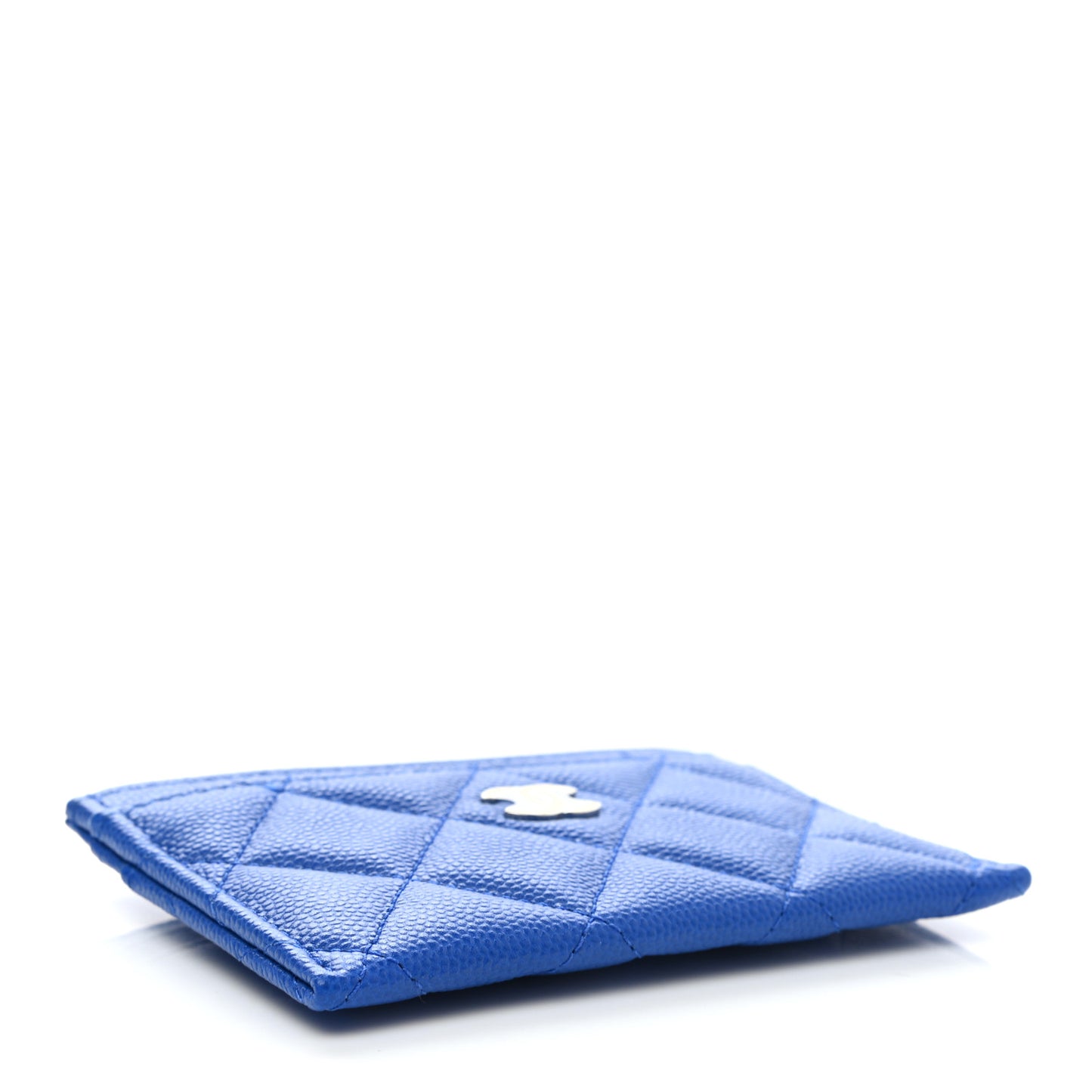 Caviar Quilted Card Holder Blue