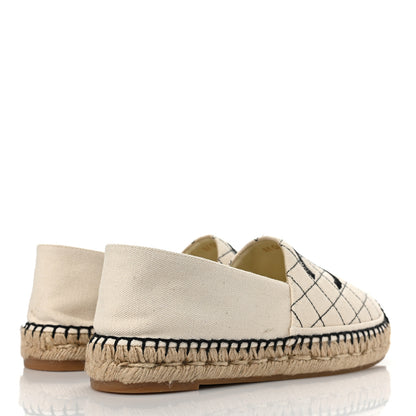Chanel Fabric Biarritz CC Espadrilles 38 Beige Black 4 of 10