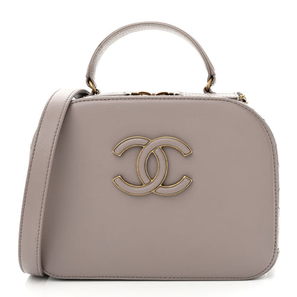 Chanel Shiny Calfskin Goatskin Quilted Coco Curve Vanity Grey 1 of 11