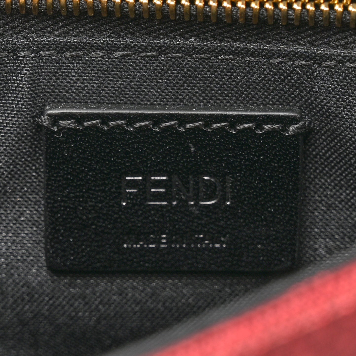 Recycled Fabric Jacquard Vitello Grace FF 1974 Baguette Belt Pouch Rosso Marlboro Black