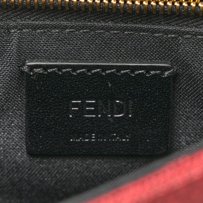 Fendi Recycled Fabric Jacquard Vitello Grace FF 1974 Baguette Belt Pouch Rosso Marlboro Black 6 of 10