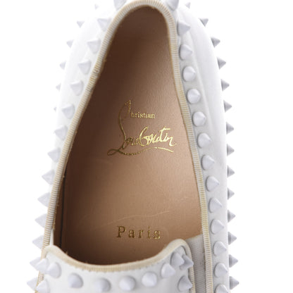 Christian Louboutin Calfskin Mens Spikes Pik Boat Flat 40.5 White 5 of 8