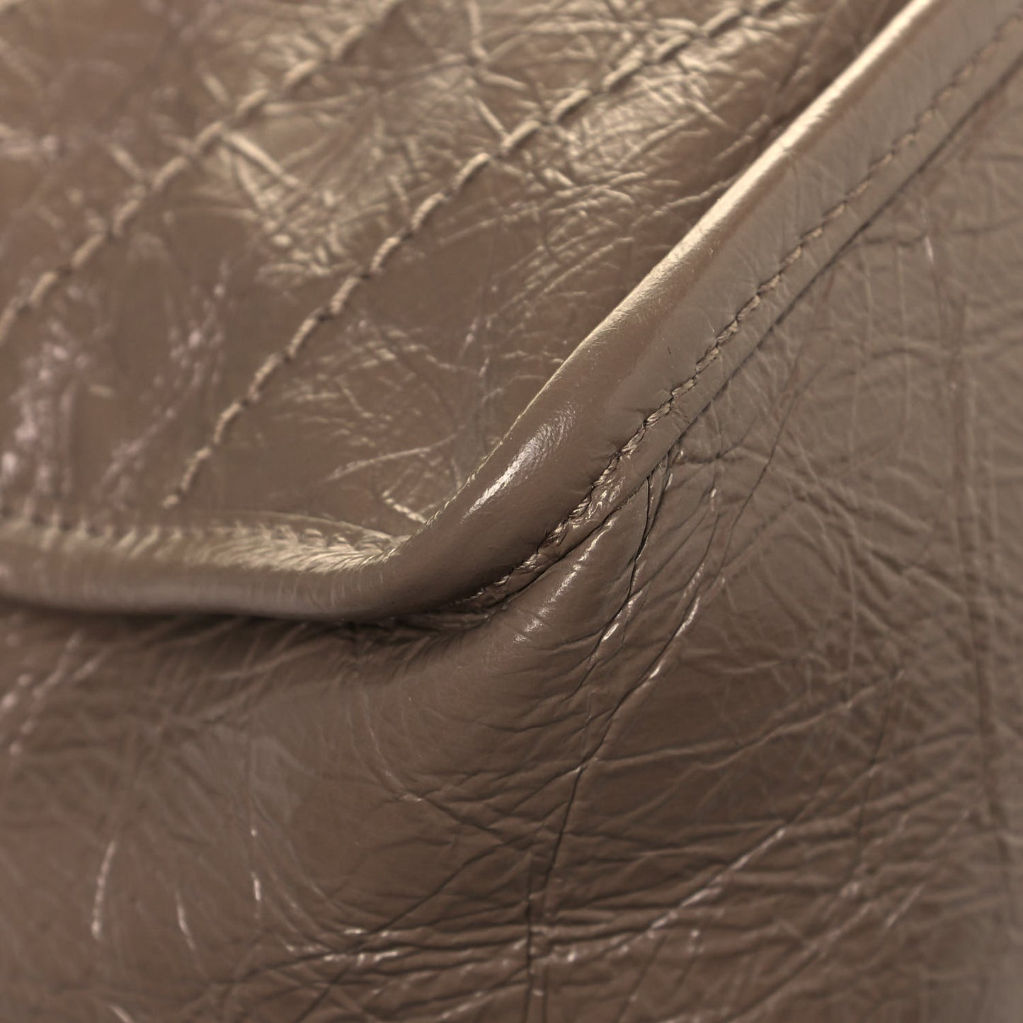 Crinkled Calfskin Matelasse Monogram Medium Niki Chain Satchel Light Natural