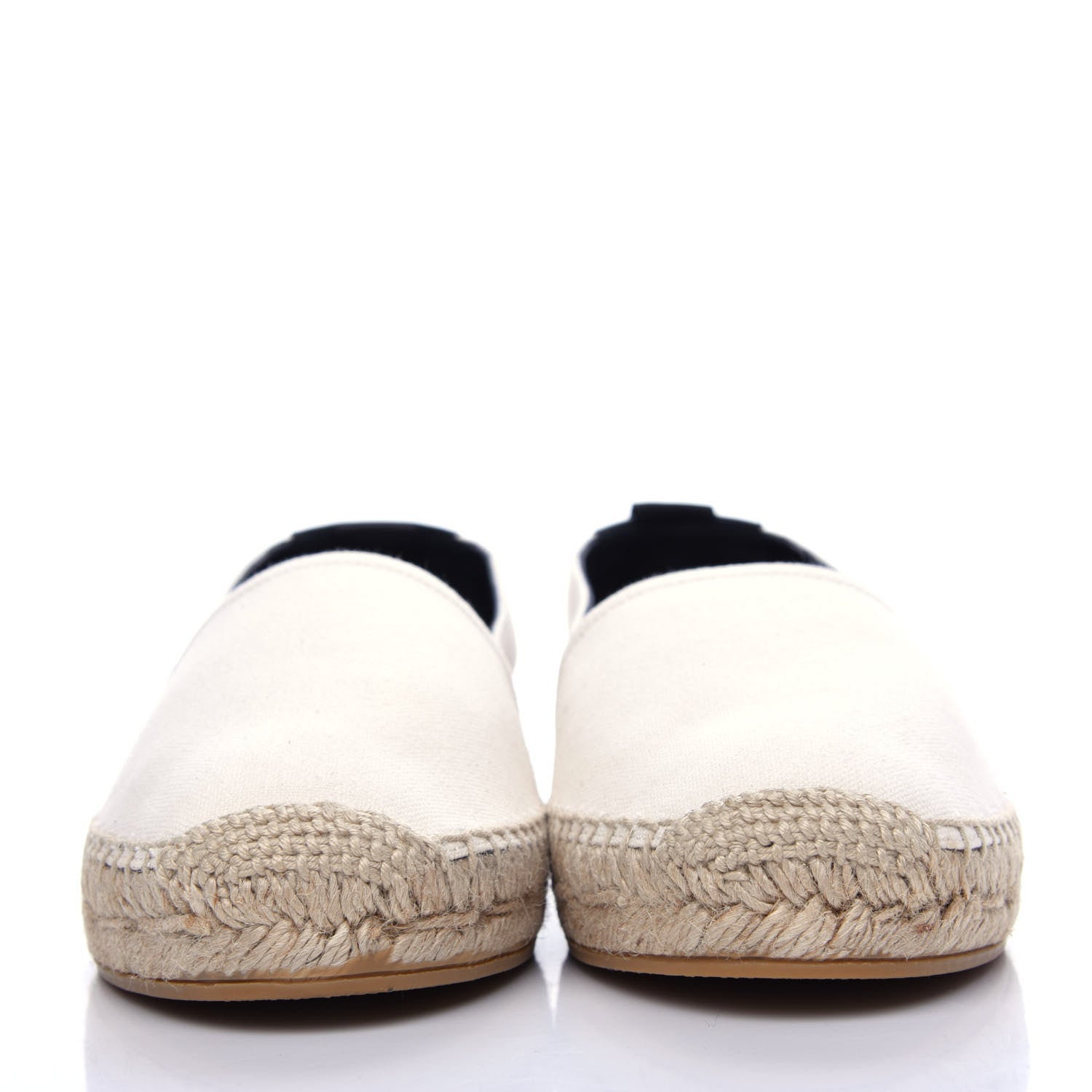 Saint Laurent Canvas Nappa Elba Light Logo Embroidered Espadrilles 36.5 Panna 2 of 11