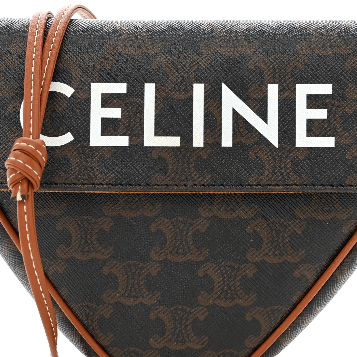 Triomphe Canvas Triangle Crossbody Bag Tan