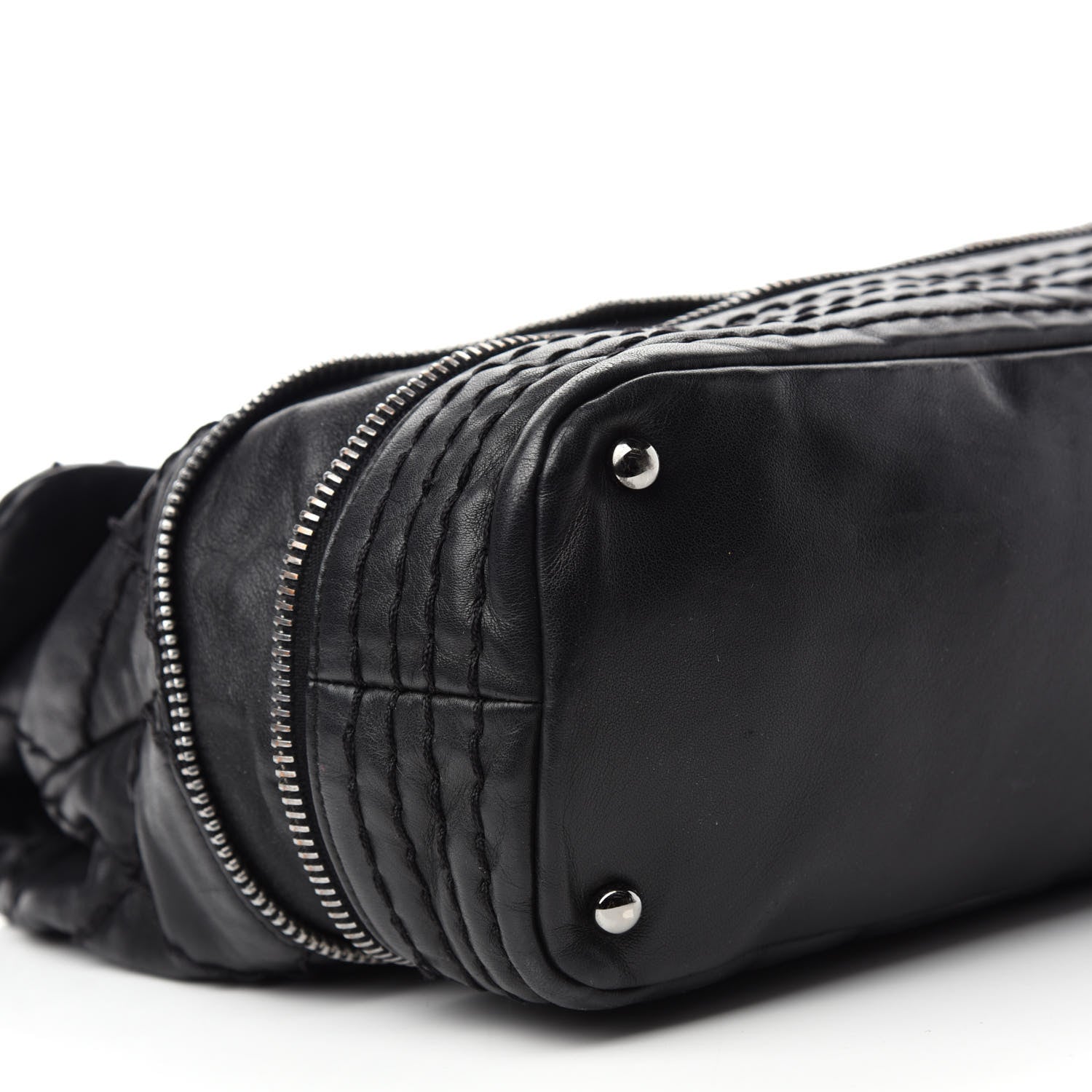 Chanel Calfskin Stitched Large Expandable Flap Bag Black 10 of 16