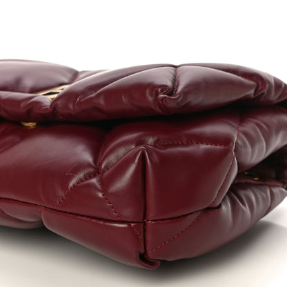 Balenciaga Nappa Calfskin Quilted Touch B Puffy Clutch Dark Red 9 of 10