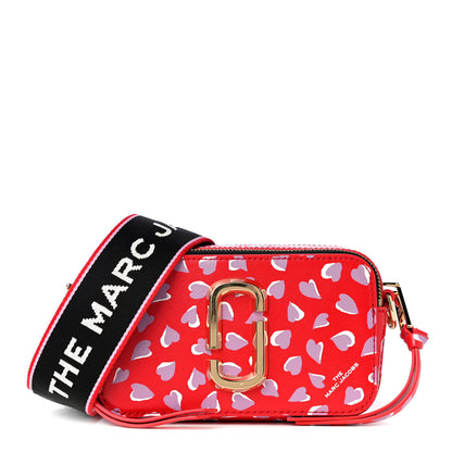 Marc Jacobs Saffiano Small Heart Print Snapshot Camera Bag Geranium Pink 1 of 4
