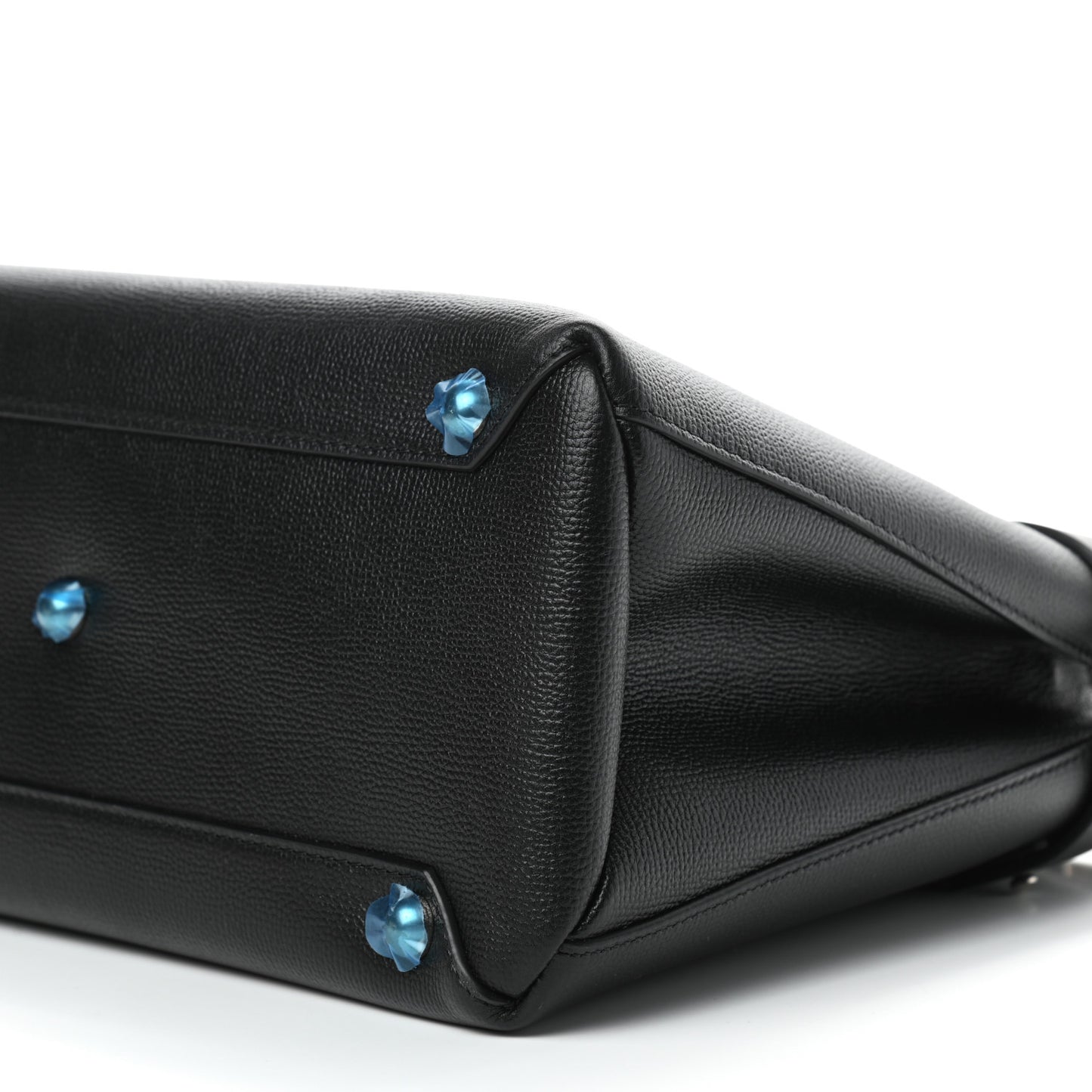 Grainy Calfskin House Check Medium Banner Tote Black