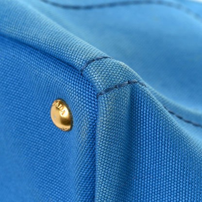 Prada Canapa Logo Tote Azzurro 11 of 17