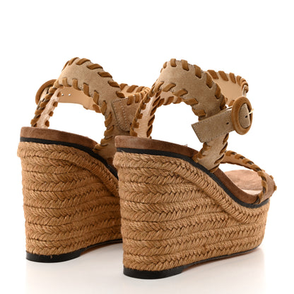 Jimmy Choo Suede Espadrille Abigail 100 Wedge Sandals 39 Brown 4 of 7