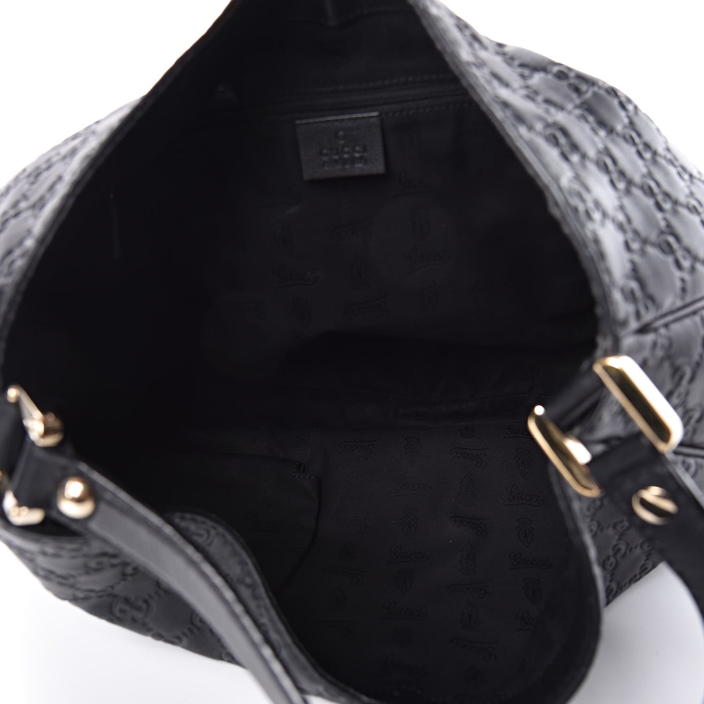 Guccissima Large New Ladies Web Hobo Black