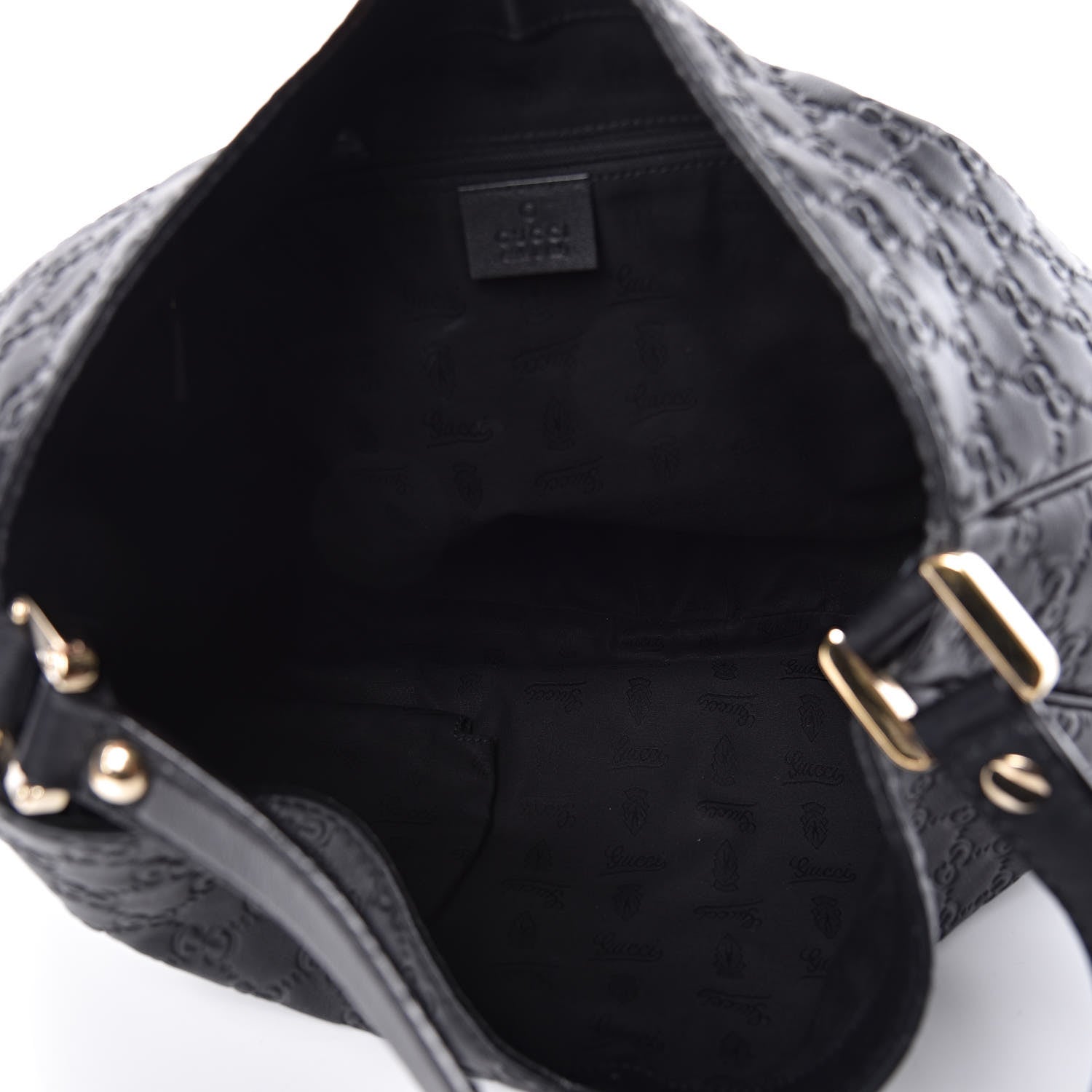 Gucci Guccissima Large New Ladies Web Hobo Black 5 of 12