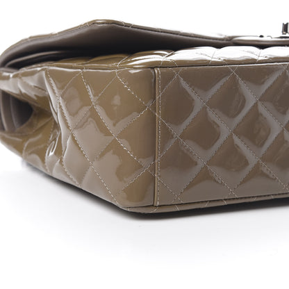 Chanel Patent Calfskin Quilted Maxi Double Flap Grey 9 of 10