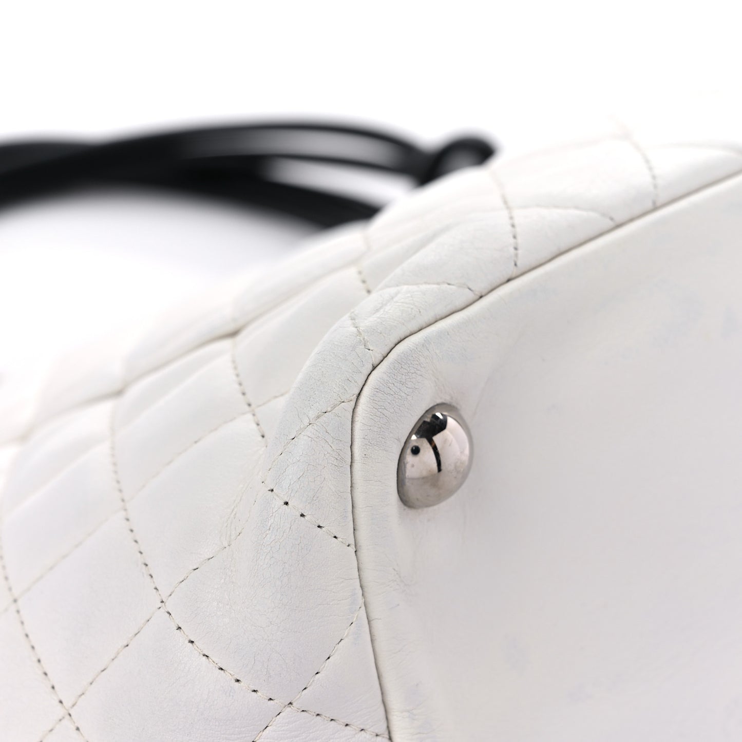 Calfskin Python Quilted Large Cambon Tote White