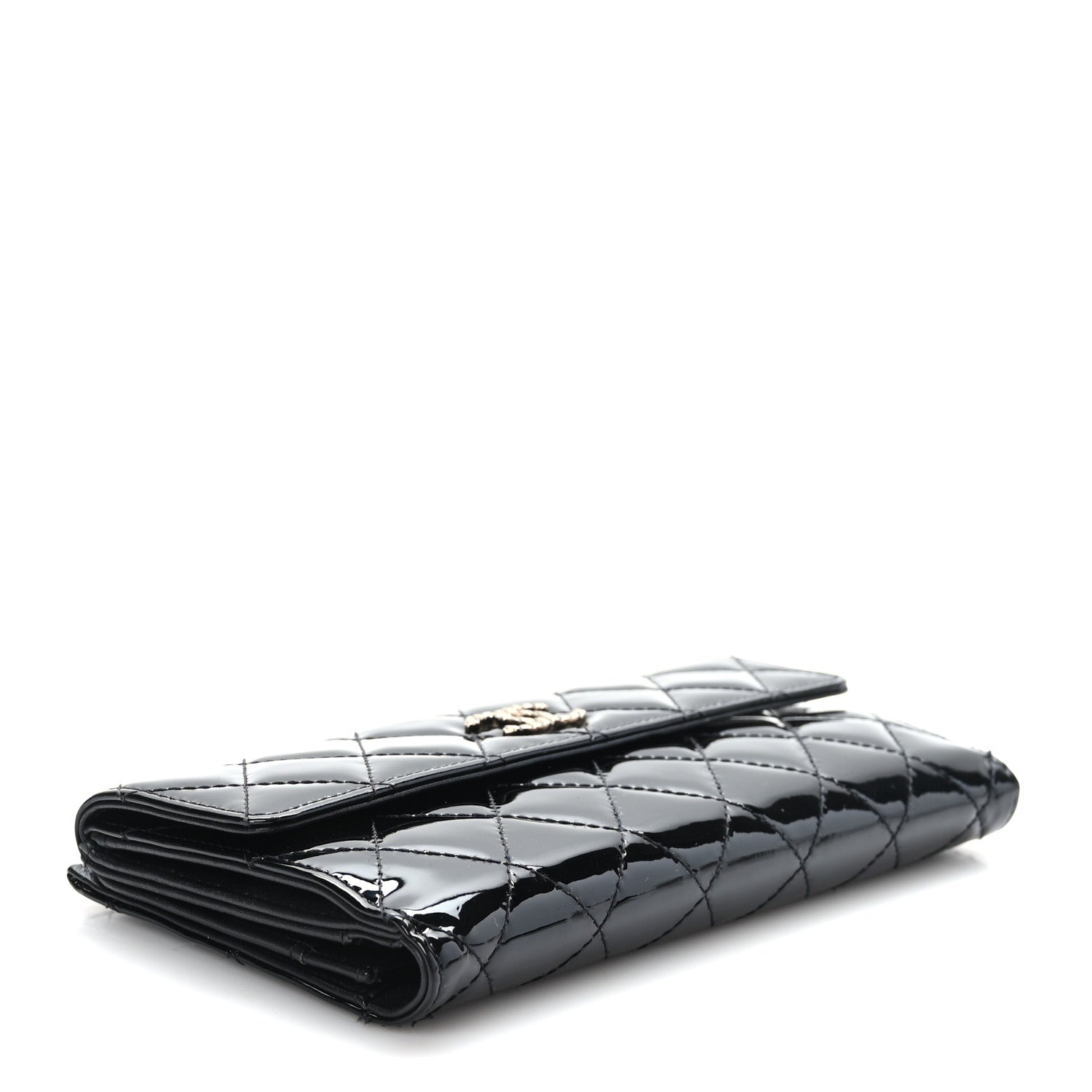 Chanel Patent Quilted Large Brilliant Flap Wallet Black 4 of 10