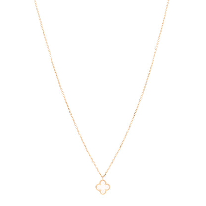 Van Cleef & Arpels 18K Yellow Gold Mother of Pearl Sweet Alhambra Pendant Necklace 1 of 6